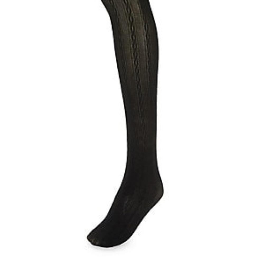 ZAC POSEN BLACK CABLE TIGHTS STOCKINGS S/M NEW